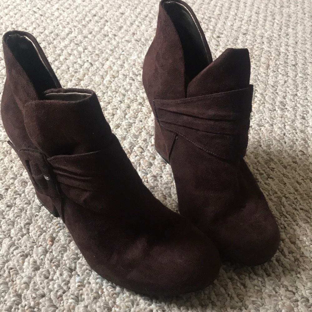 Brown suede boots